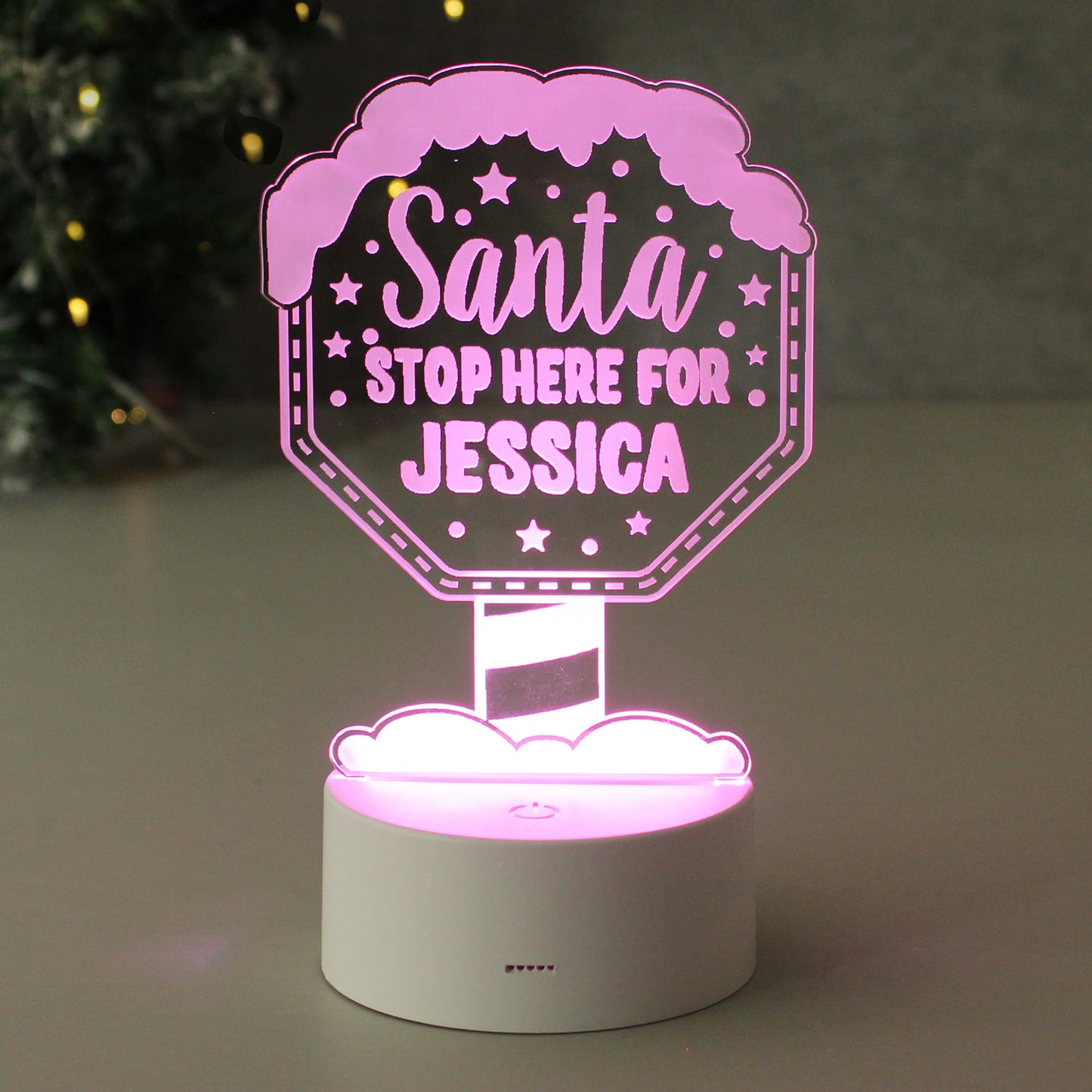 Personalised Santa Stop Here LED Colour Changing Night Light - MK&JD Gifts