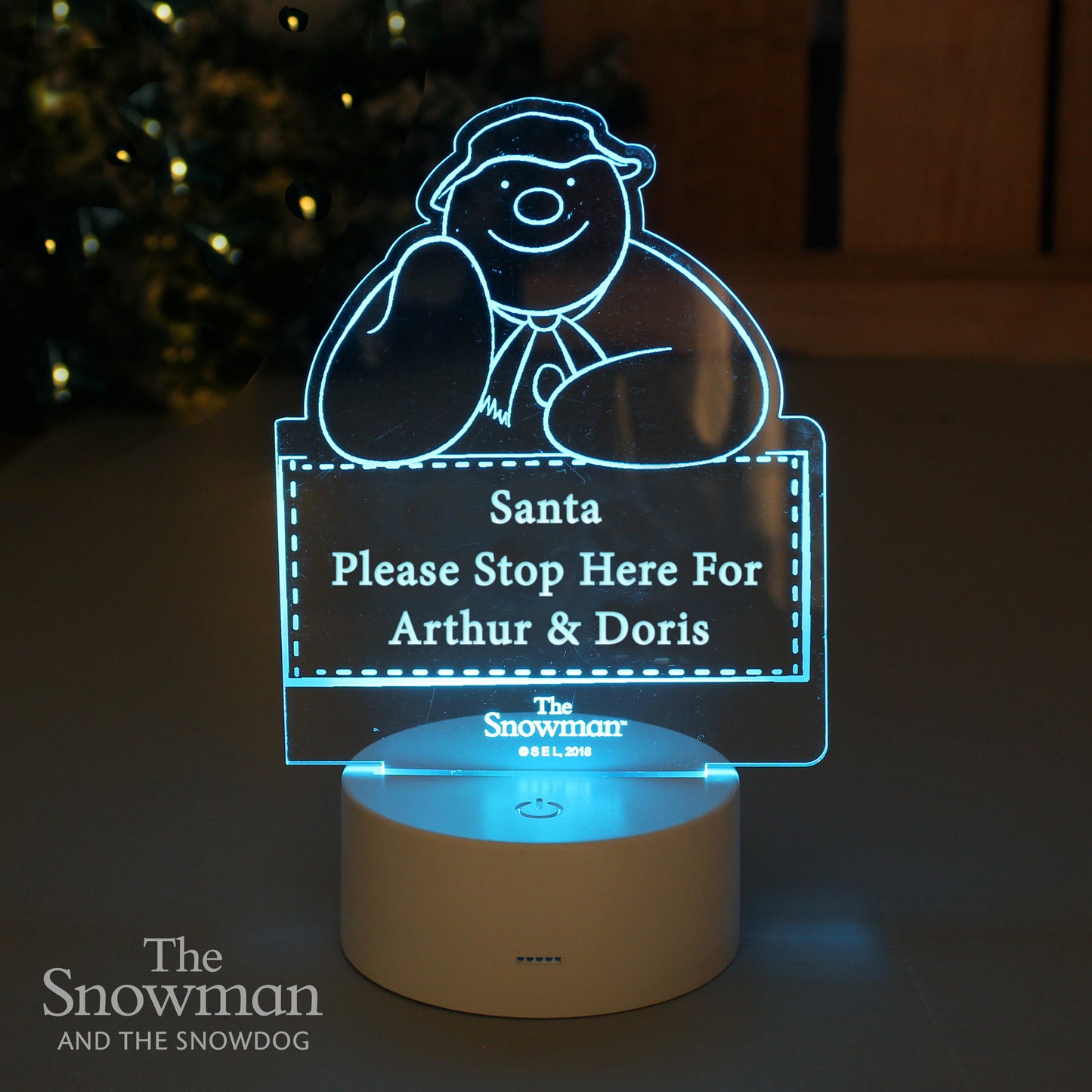 Personalised The Snowman LED Colour Changing Decoration & Night Light - MK&JD Gifts
