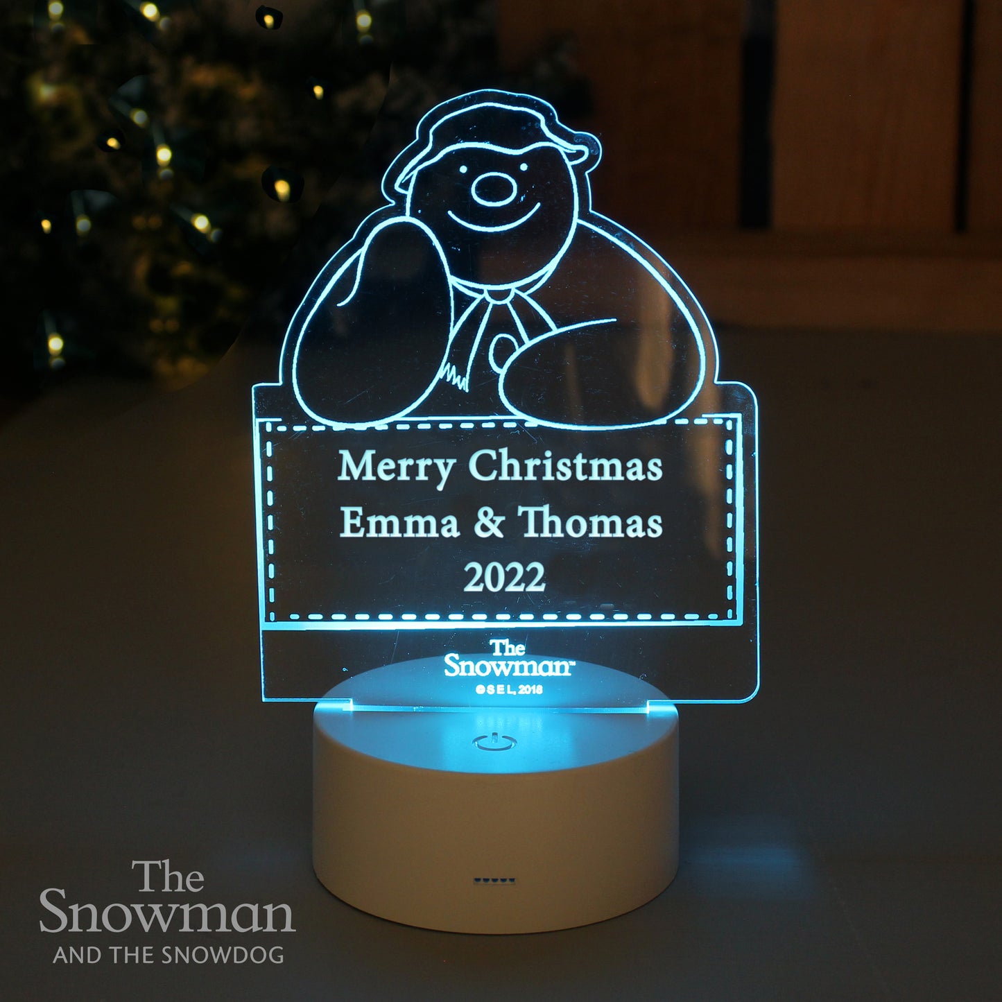 Personalised The Snowman LED Colour Changing Decoration & Night Light - MK&JD Gifts
