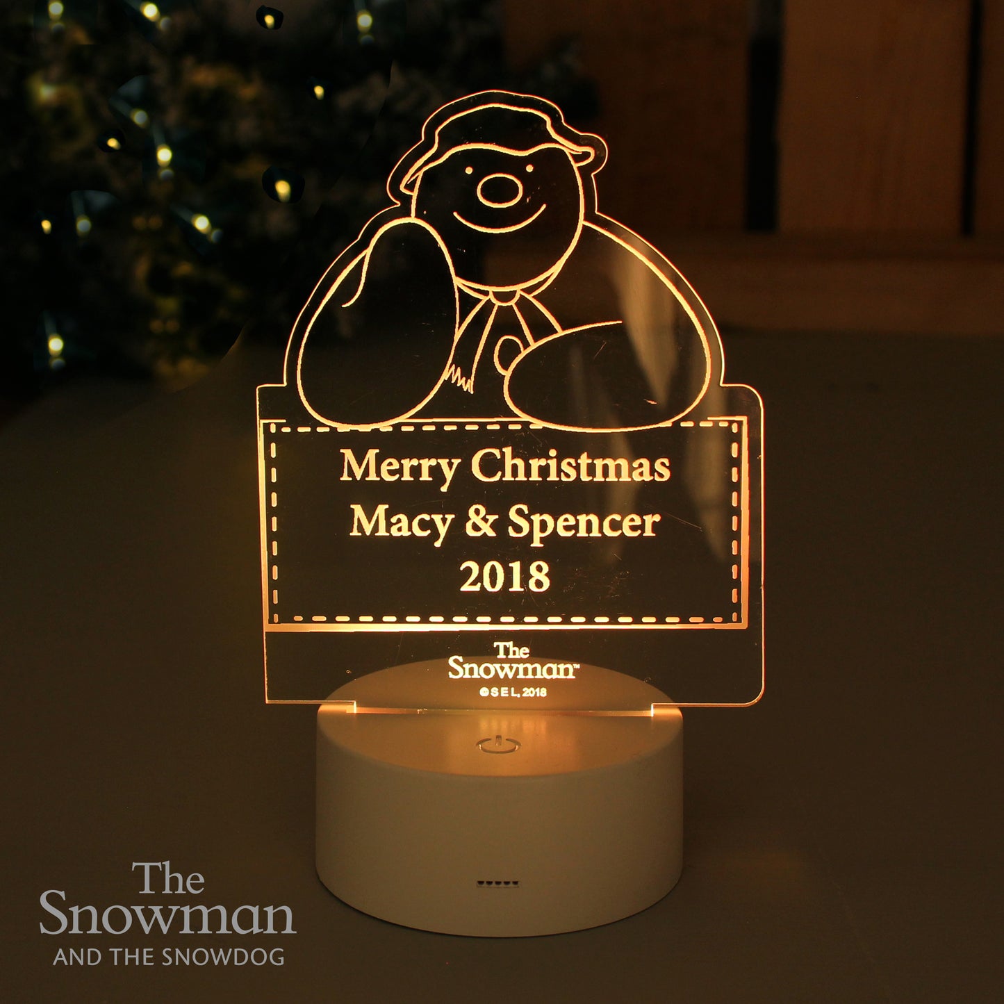 Personalised The Snowman LED Colour Changing Decoration & Night Light - MK&JD Gifts