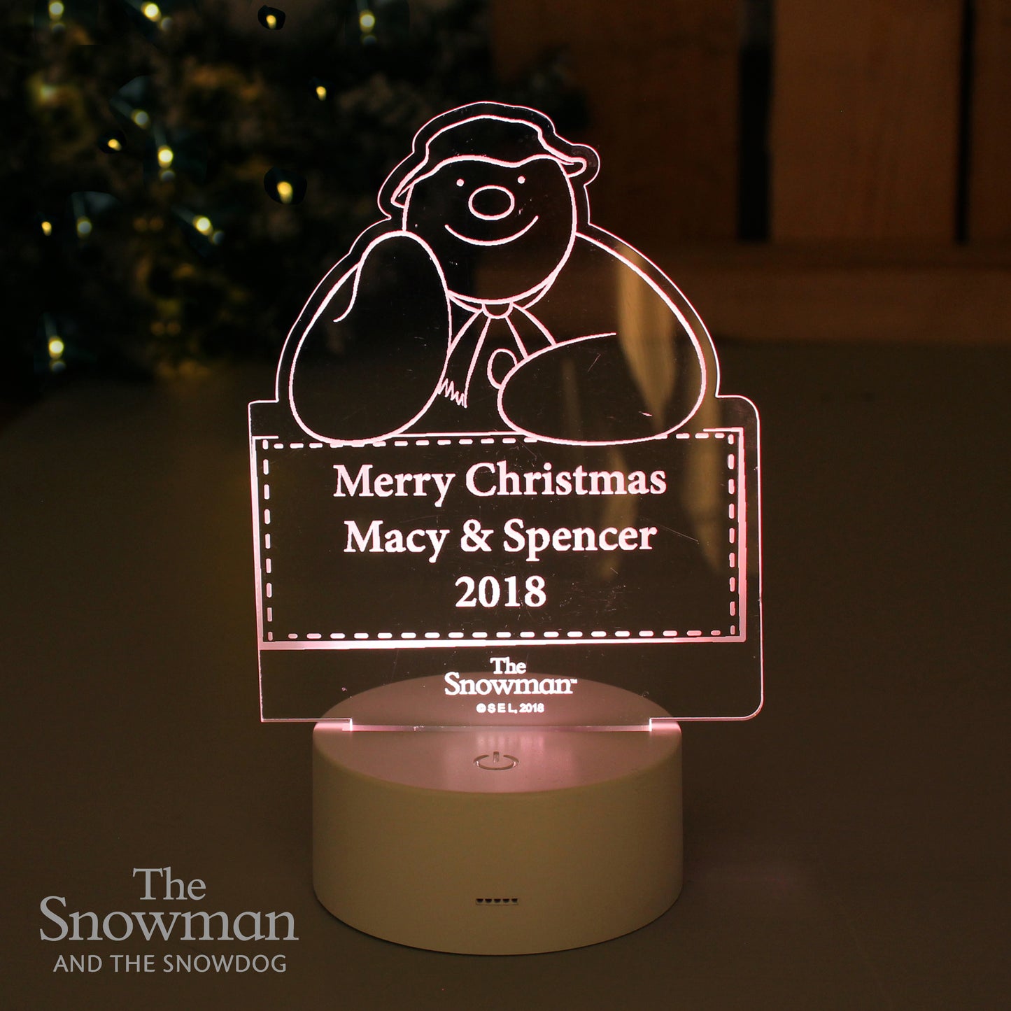 Personalised The Snowman LED Colour Changing Decoration & Night Light - MK&JD Gifts