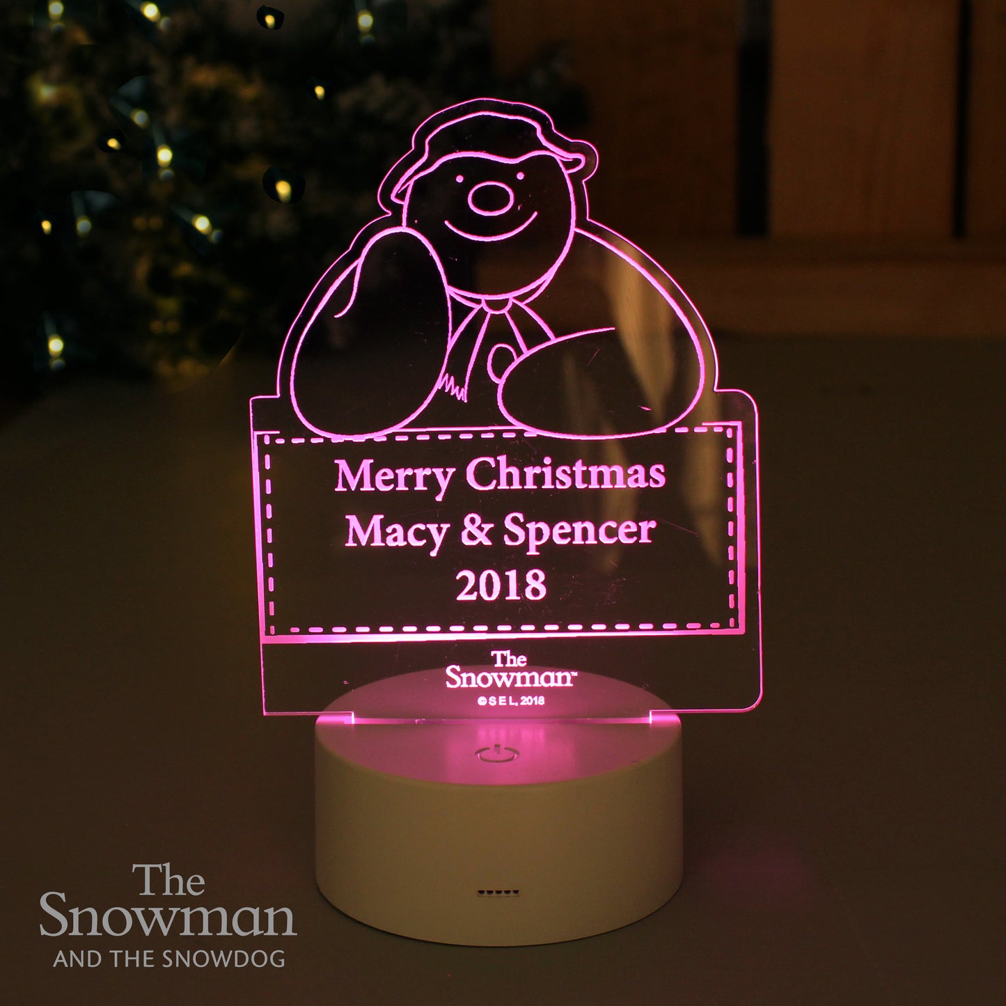 Personalised The Snowman LED Colour Changing Decoration & Night Light - MK&JD Gifts