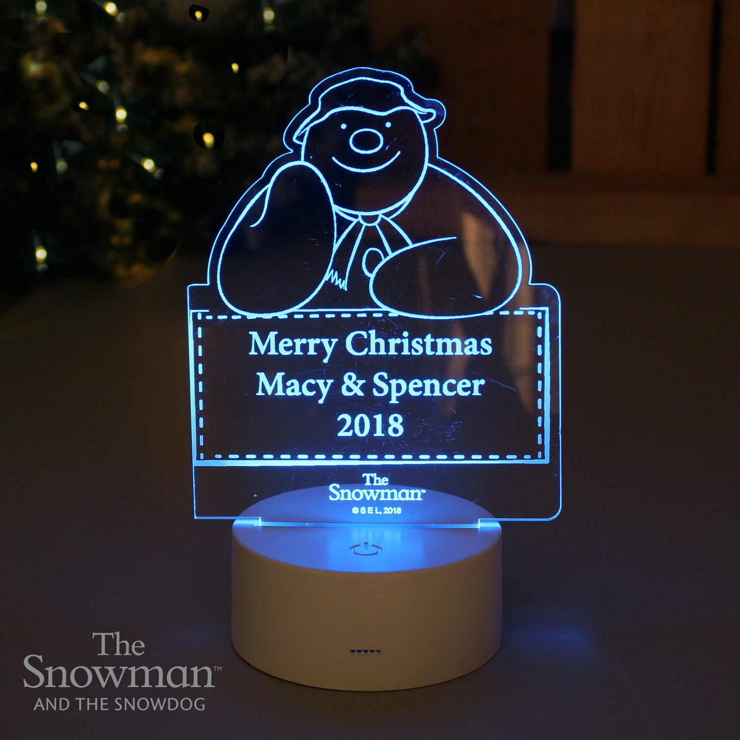 Personalised The Snowman LED Colour Changing Decoration & Night Light - MK&JD Gifts