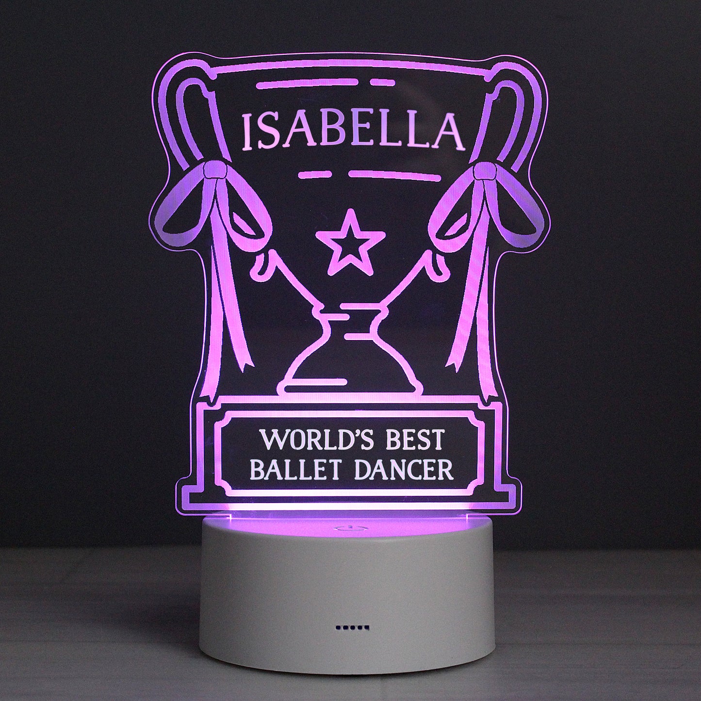 Personalised Trophy LED Colour Changing Night Light - MK&JD Gifts