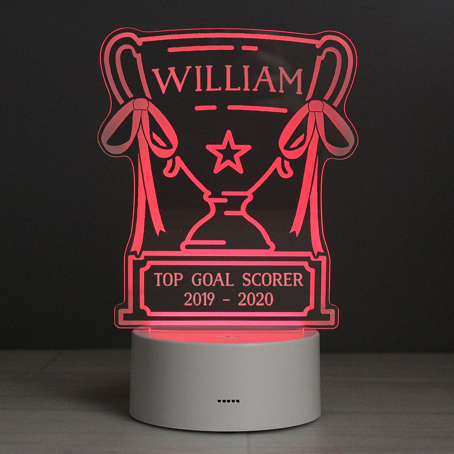 Personalised Trophy LED Colour Changing Night Light - MK&JD Gifts