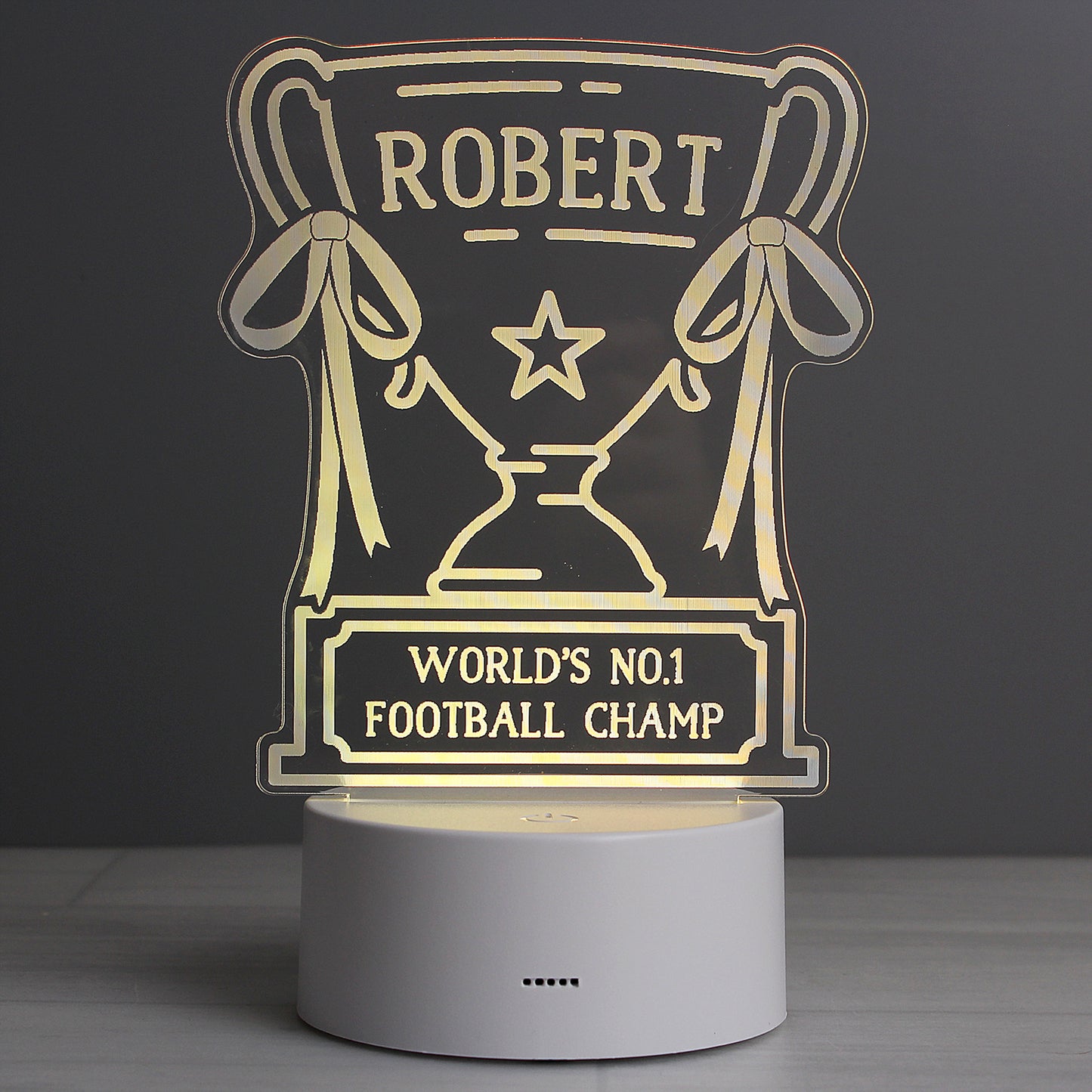 Personalised Trophy LED Colour Changing Night Light - MK&JD Gifts