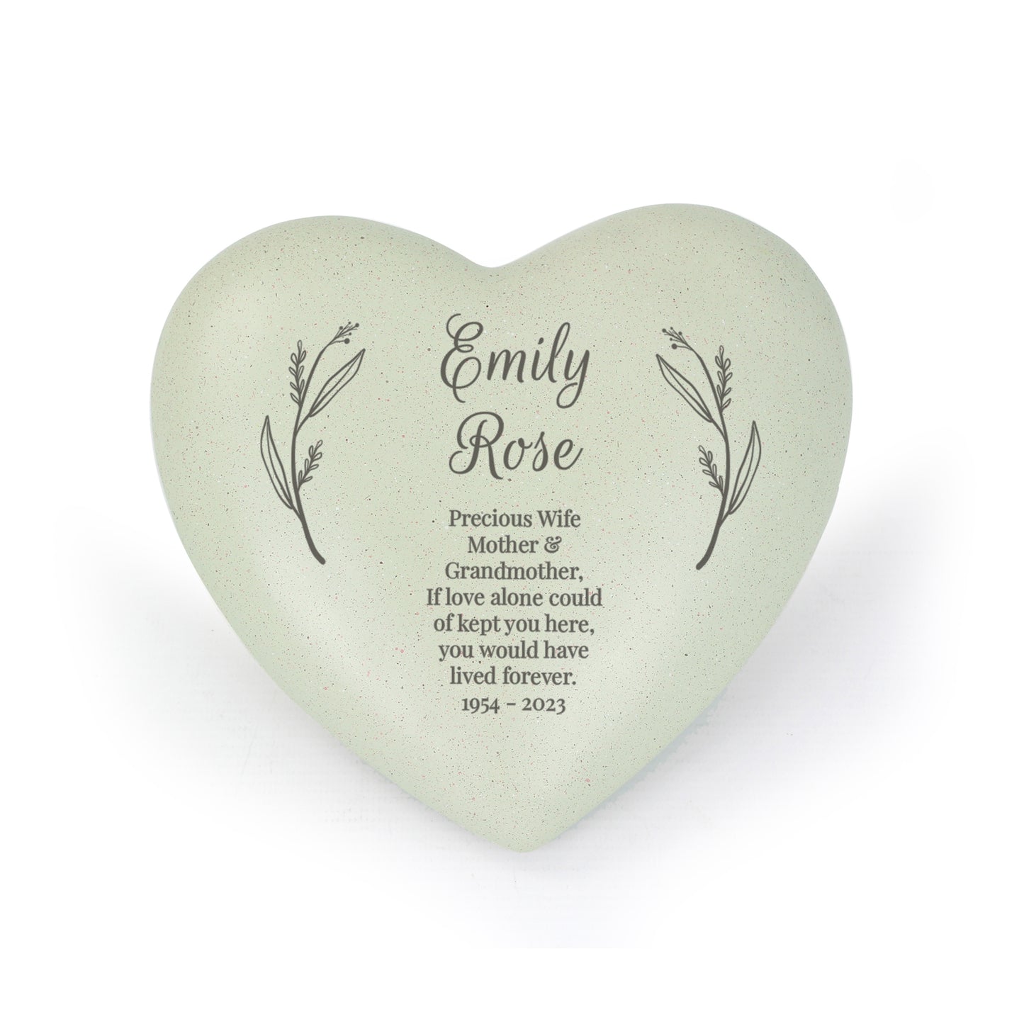 Personalised Free Text Heart Memorial - MK&JD Gifts