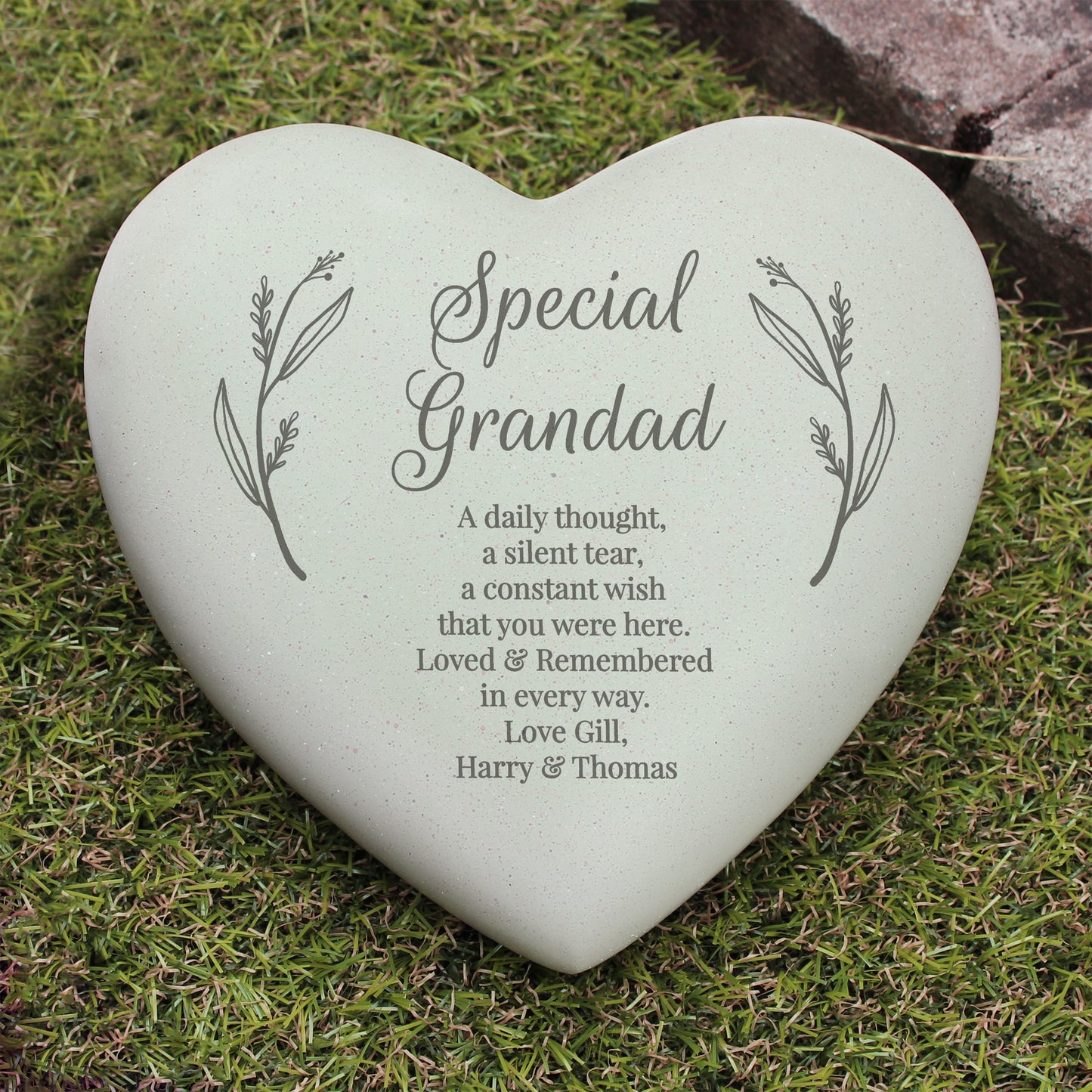 Personalised Free Text Heart Memorial - MK&JD Gifts