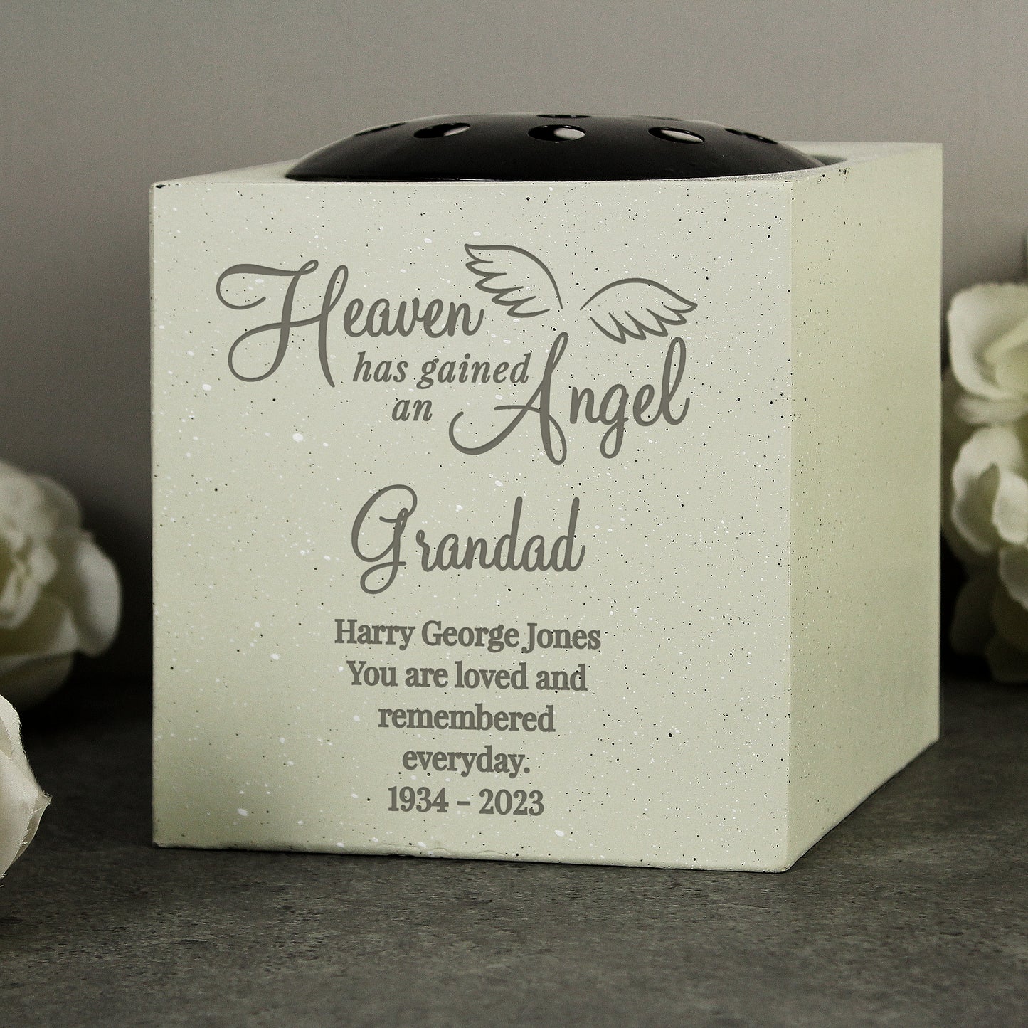 Personalised Angel Memorial Vase - MK&JD Gifts