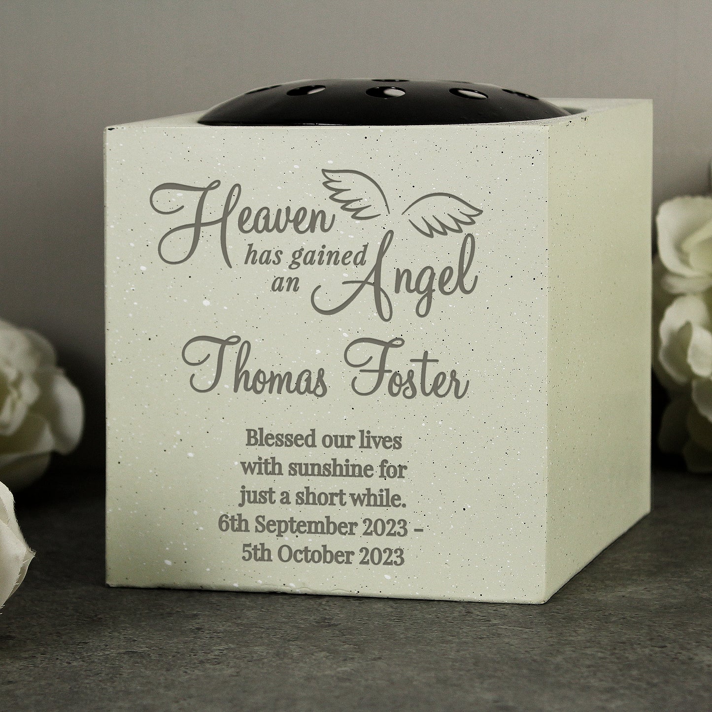 Personalised Angel Memorial Vase - MK&JD Gifts