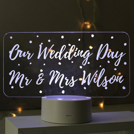 Personalised Polka-dot Message LED Colour Changing Night Light - MK&JD Gifts