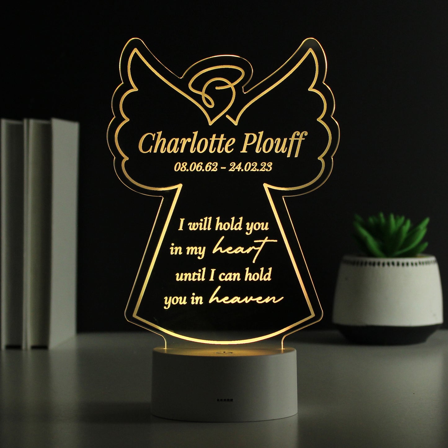 Personalised Angel Memorial Verse Colour Changing LED Light - MK&JD Gifts