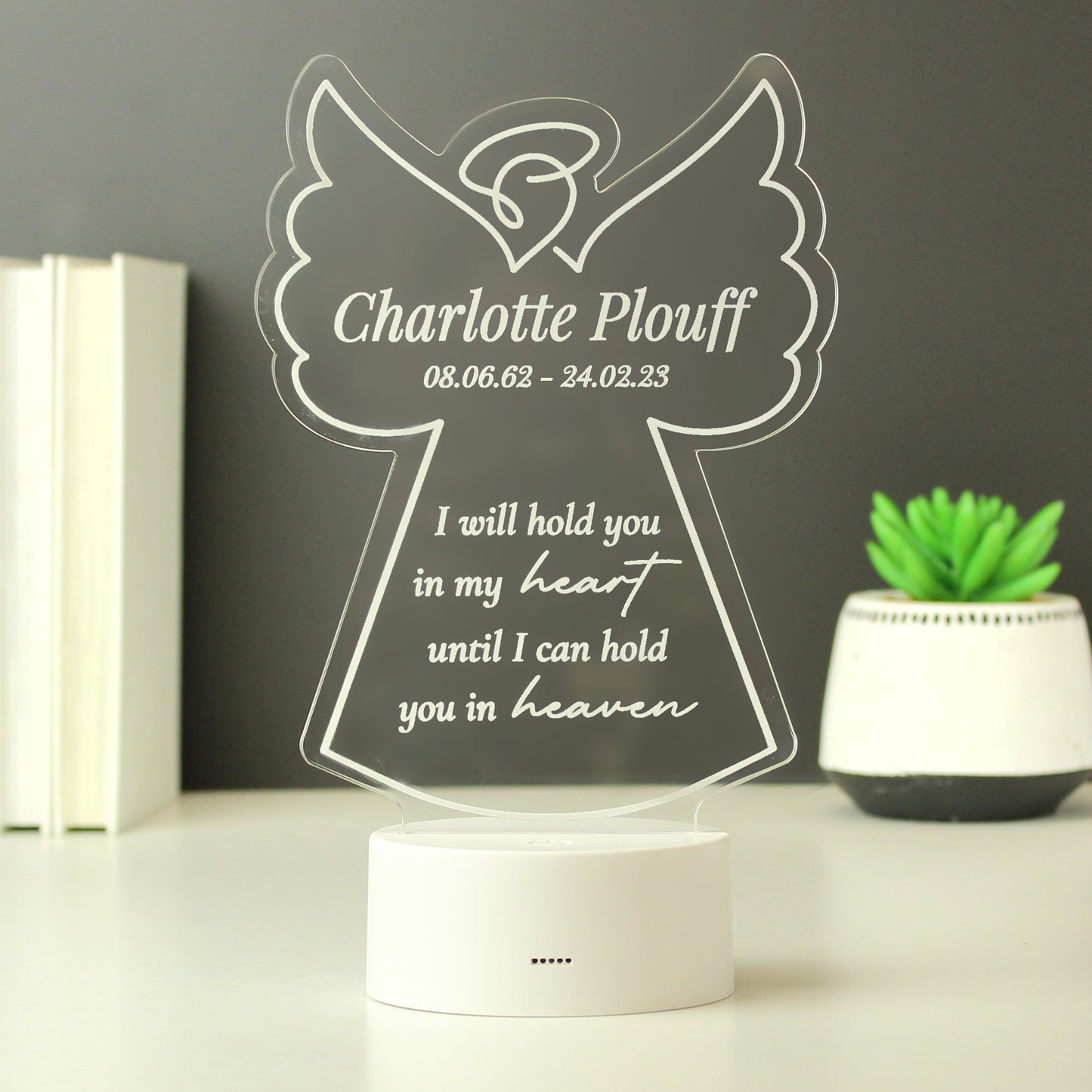 Personalised Angel Memorial Verse Colour Changing LED Light - MK&JD Gifts