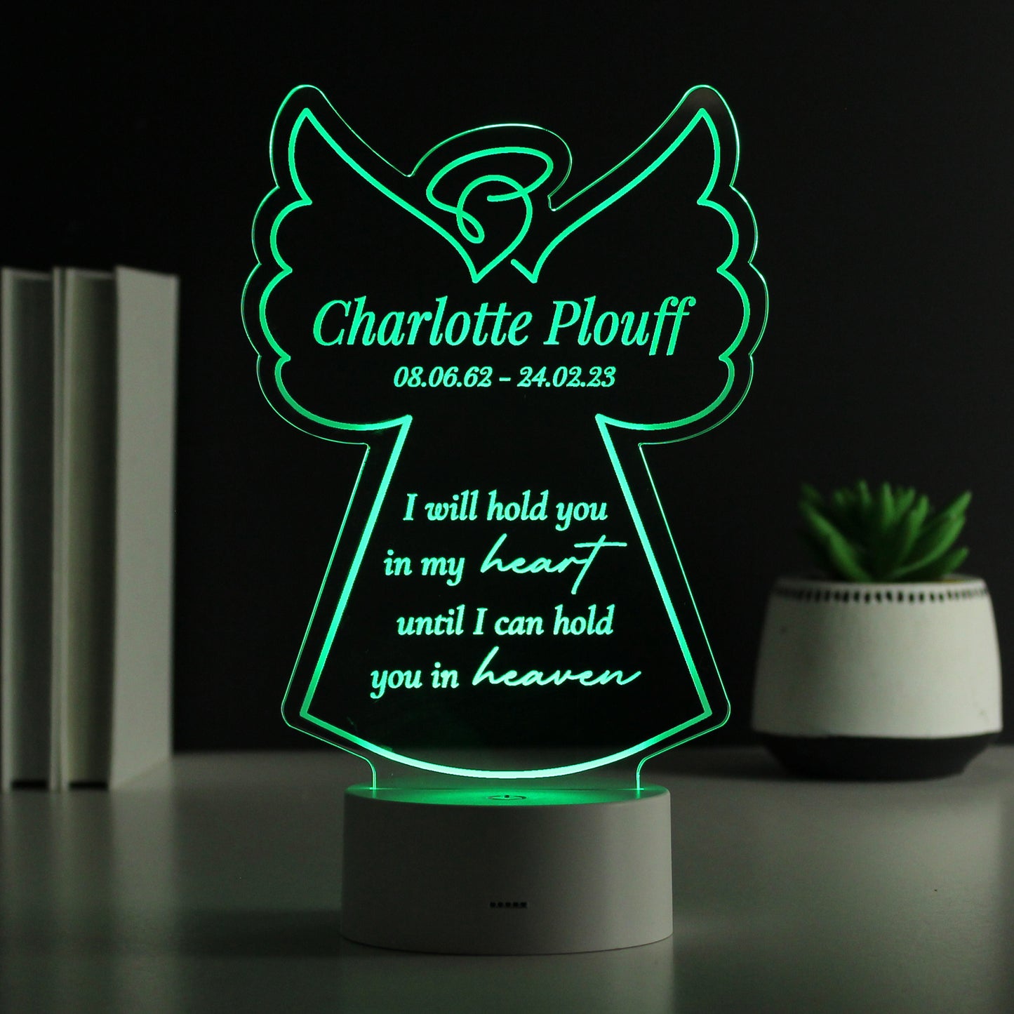 Personalised Angel Memorial Verse Colour Changing LED Light - MK&JD Gifts