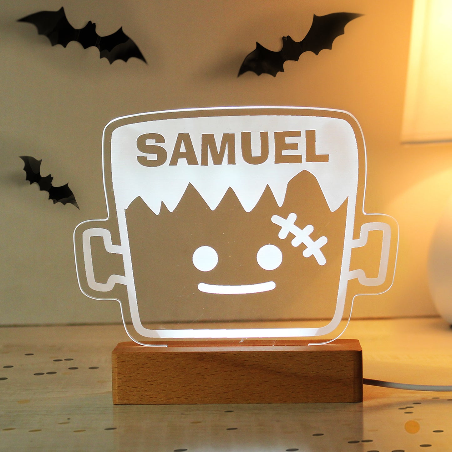 Personalised Frankenstein Wooden LED Light - MK&JD Gifts