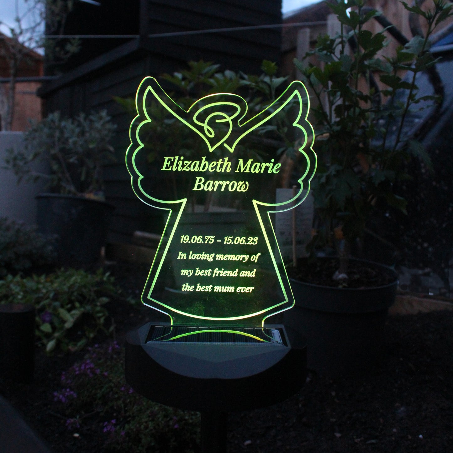 Personalised Angel Memorial Outdoor Solar Light - MK&JD Gifts