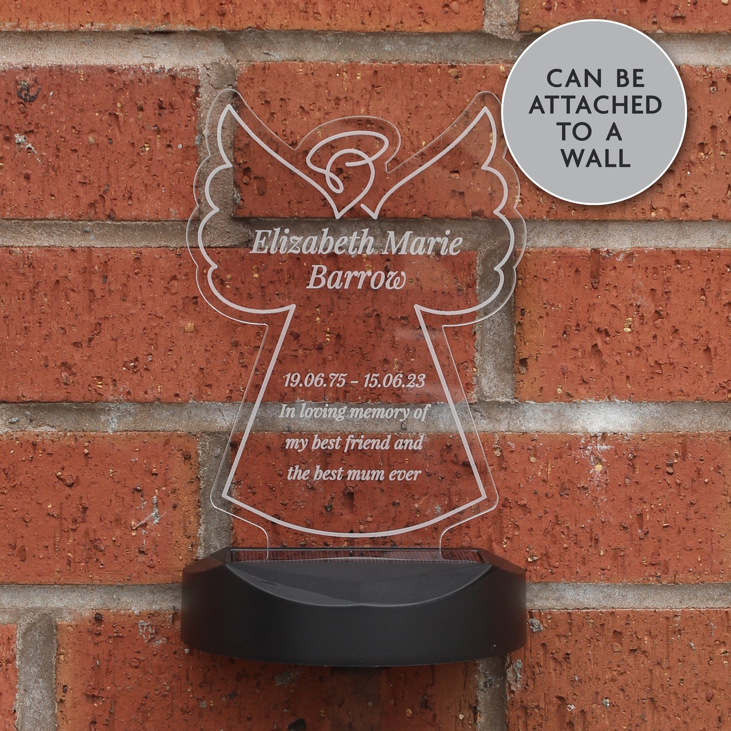 Personalised Angel Memorial Outdoor Solar Light - MK&JD Gifts