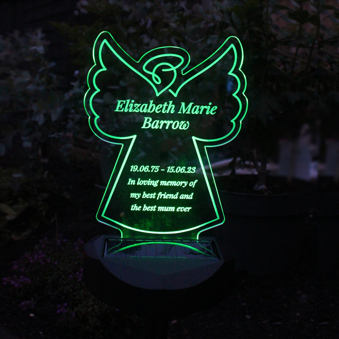 Personalised Angel Memorial Outdoor Solar Light - MK&JD Gifts