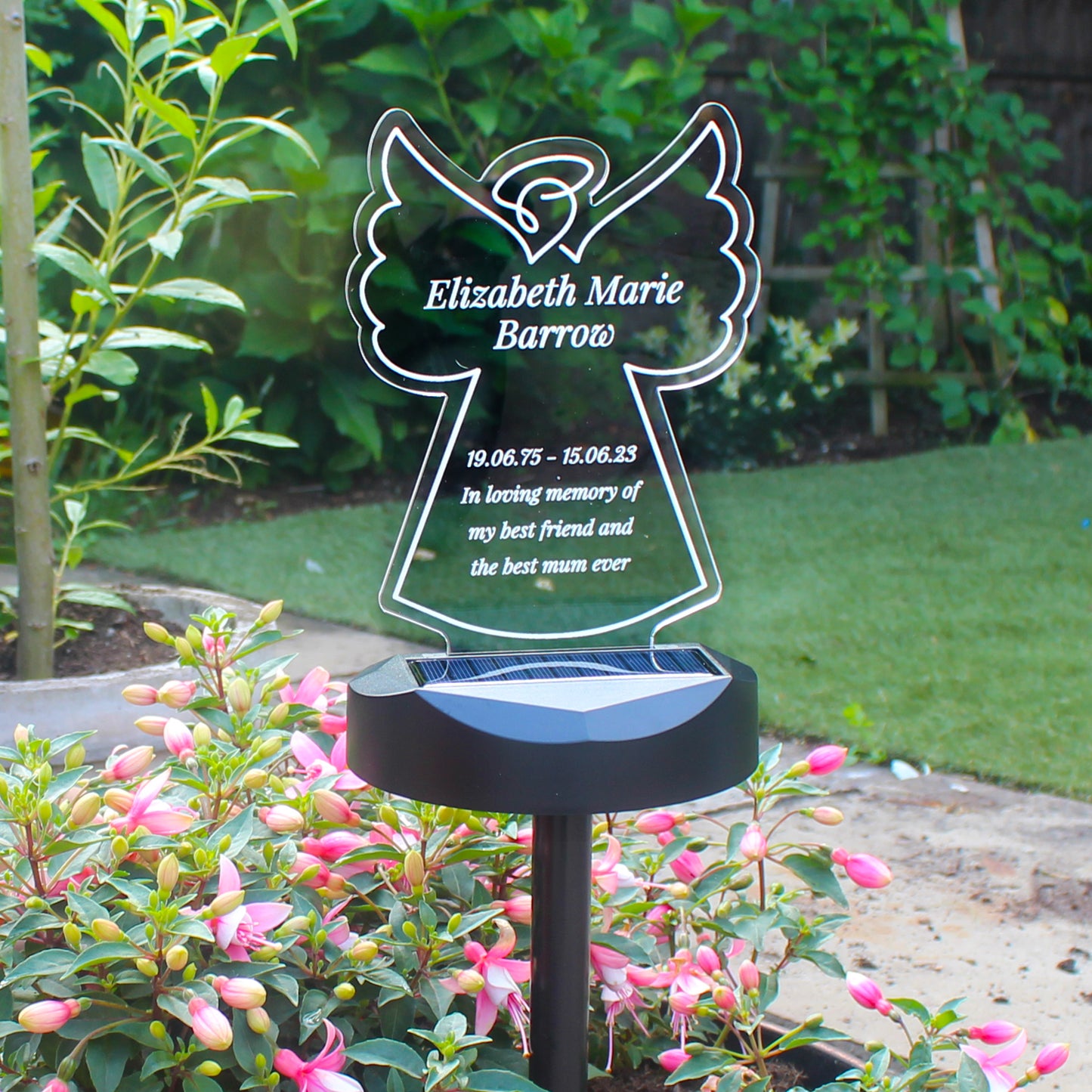 Personalised Angel Memorial Outdoor Solar Light - MK&JD Gifts