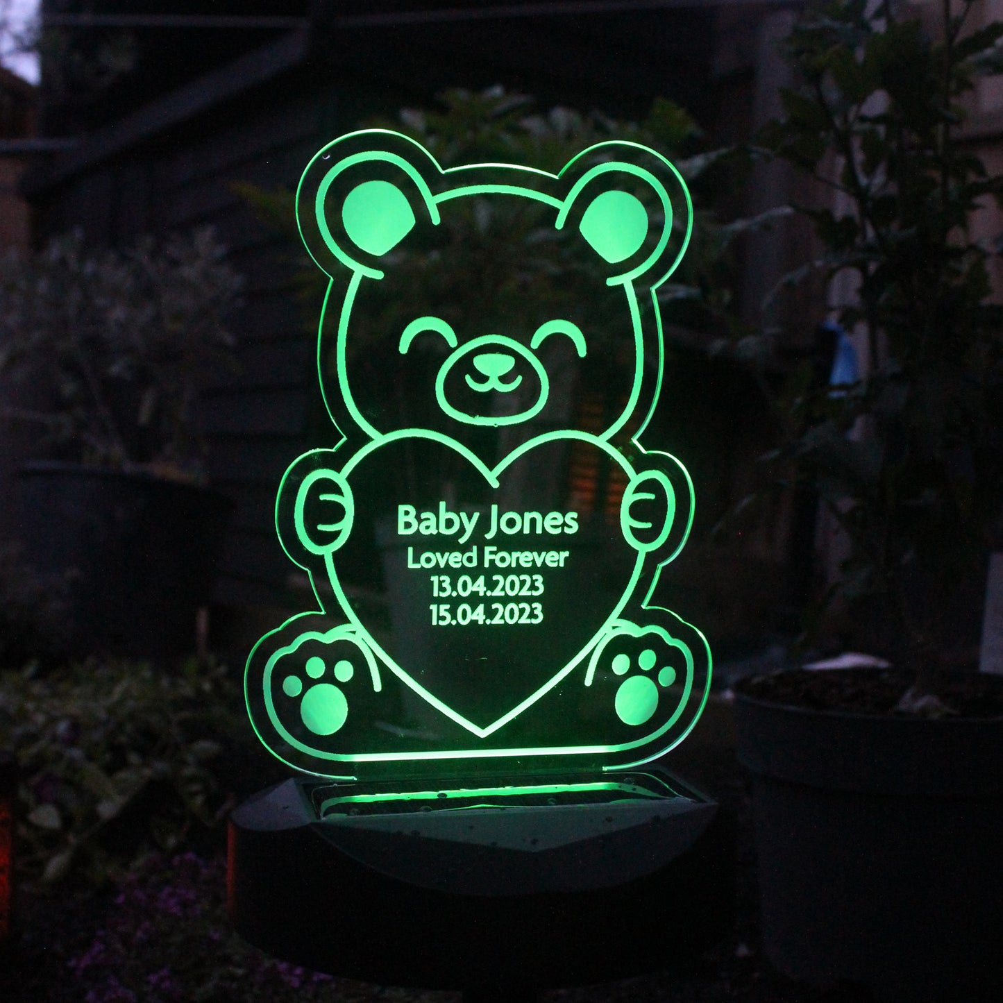 Personalised Bear Memorial Outdoor Solar Light - MK&JD Gifts