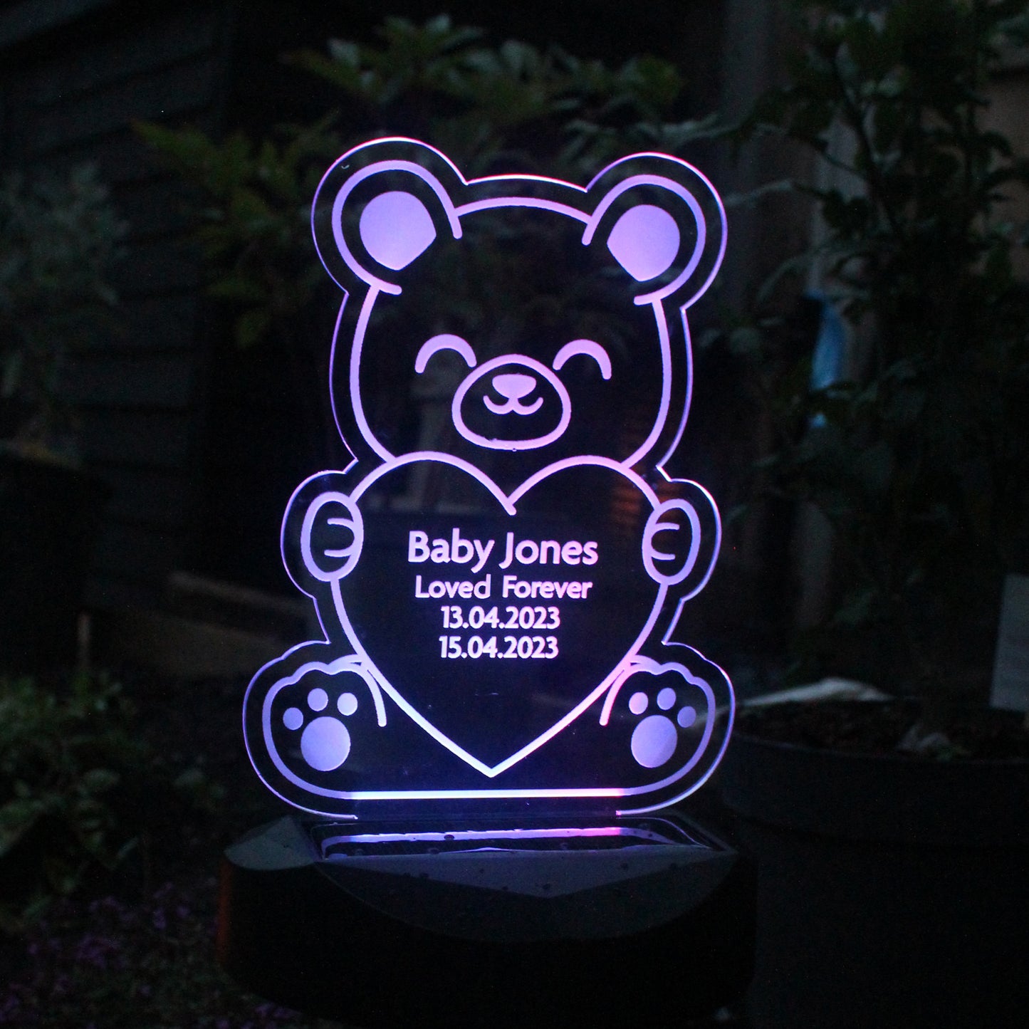 Personalised Bear Memorial Outdoor Solar Light - MK&JD Gifts