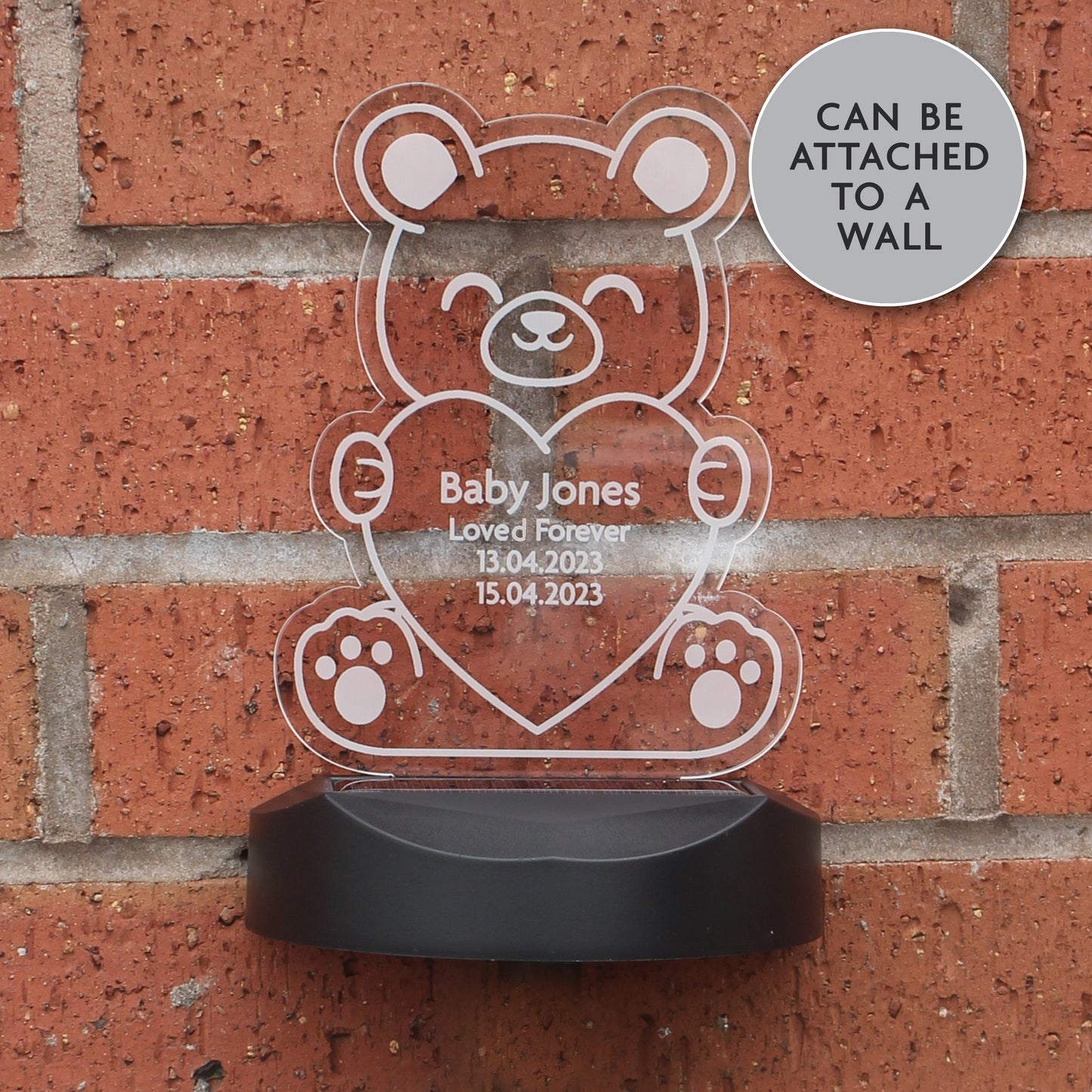 Personalised Bear Memorial Outdoor Solar Light - MK&JD Gifts