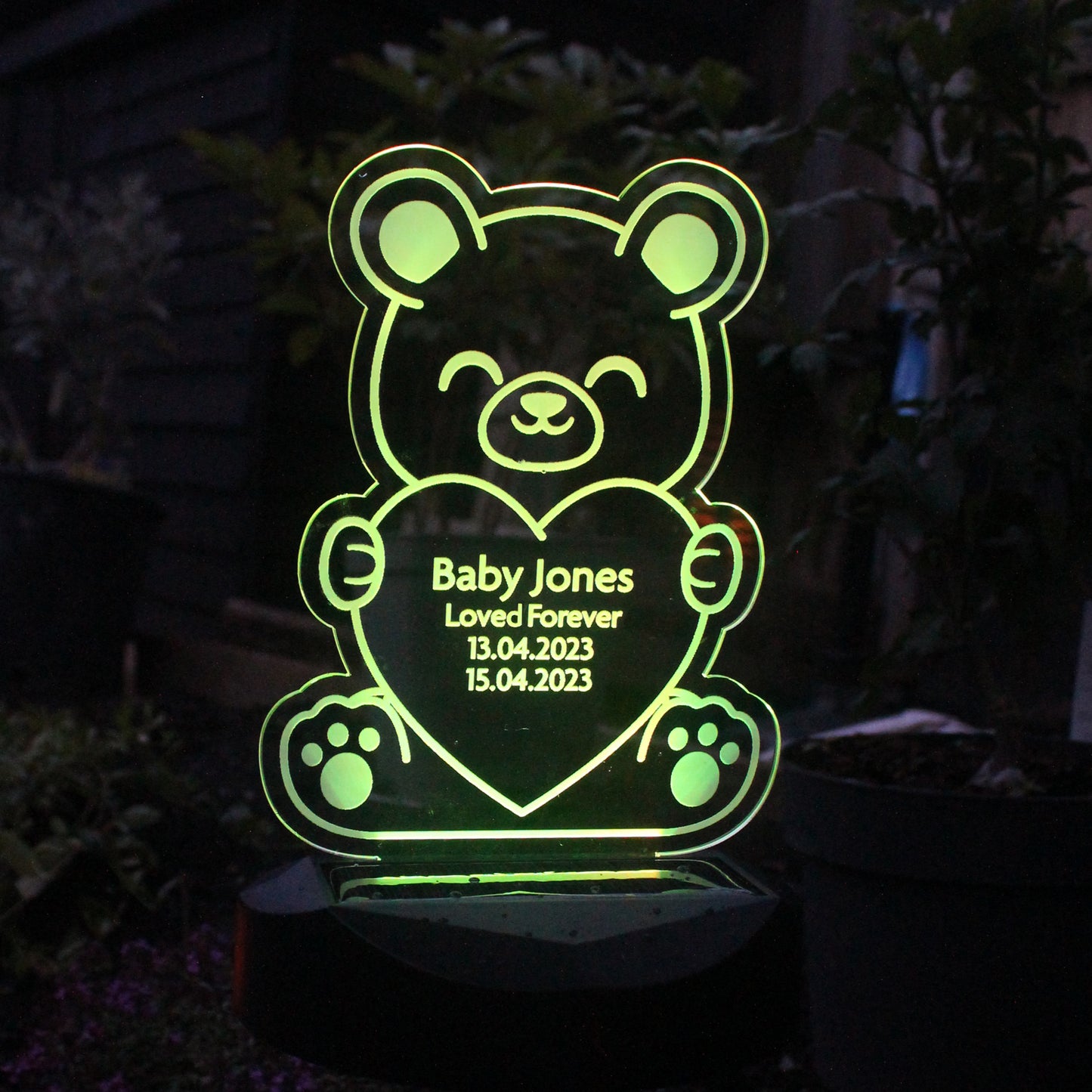 Personalised Bear Memorial Outdoor Solar Light - MK&JD Gifts