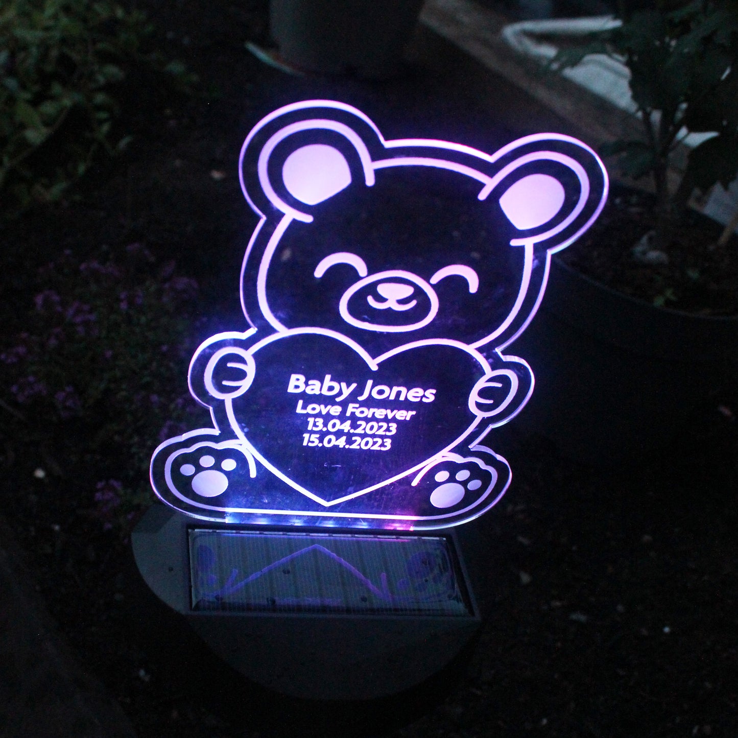 Personalised Bear Memorial Outdoor Solar Light - MK&JD Gifts