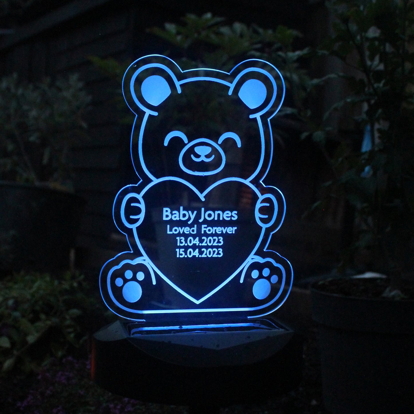 Personalised Bear Memorial Outdoor Solar Light - MK&JD Gifts