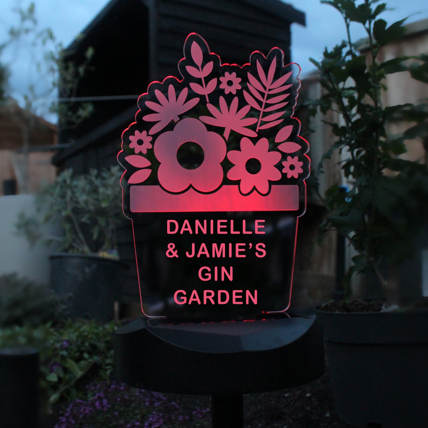Personalised Plant Pot Outdoor Solar Light - MK&JD Gifts