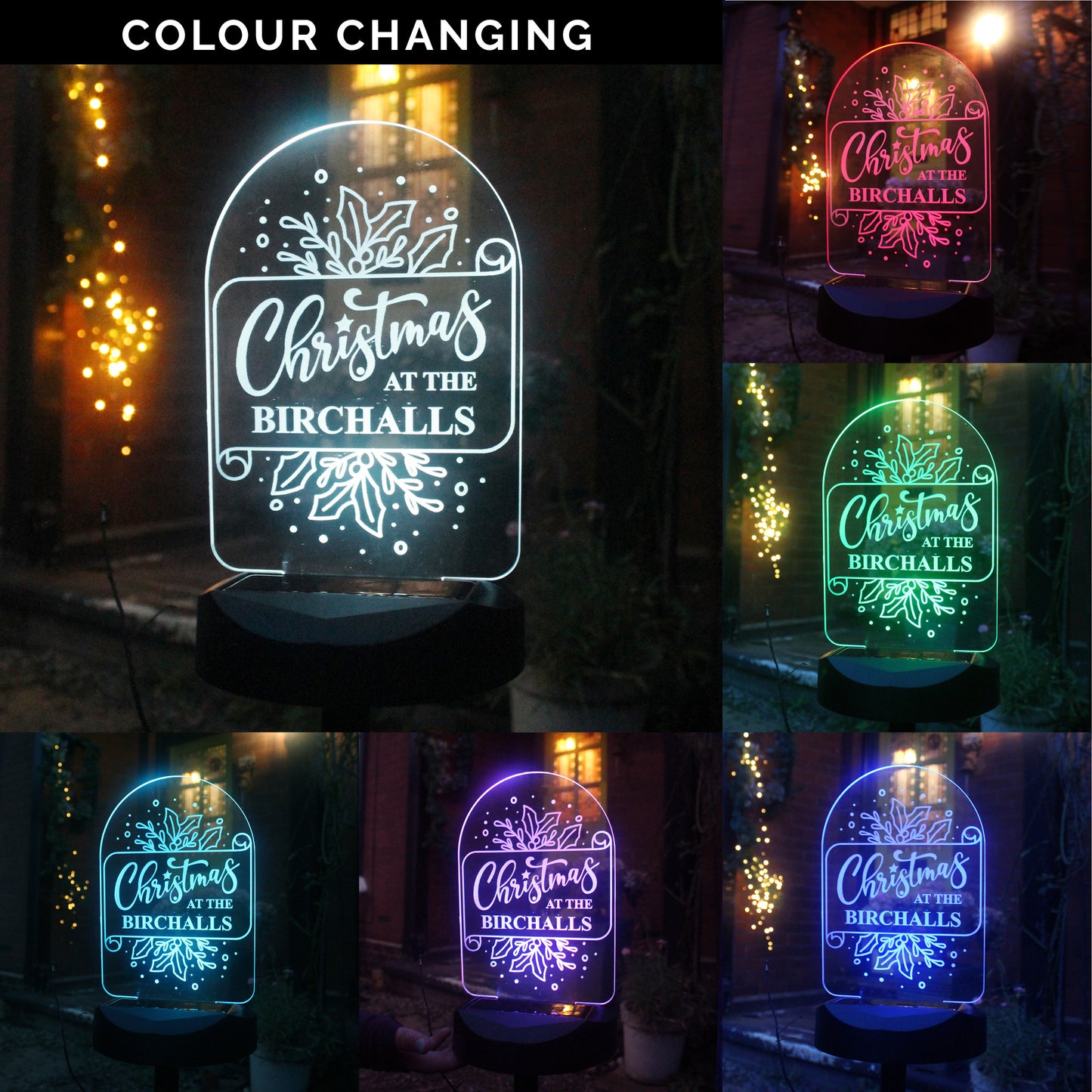 Personalised Family Christmas Outdoor Solar Light - MK&JD Gifts
