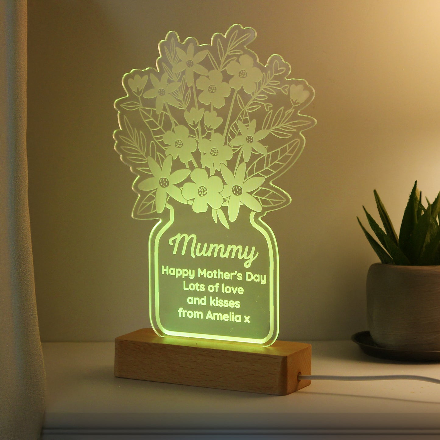 Personalised Flower Vase LED Light - MK&JD Gifts