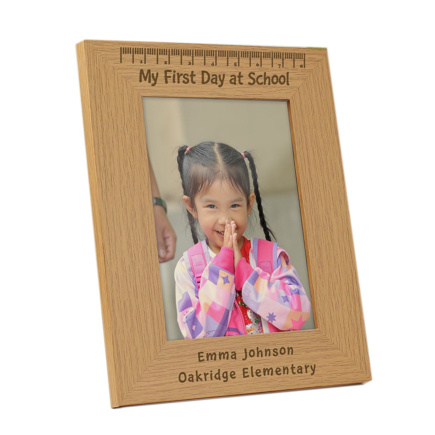 Personalised My First Day at School 5x7 Oak Finish Photo Frame - MK&JD Gifts