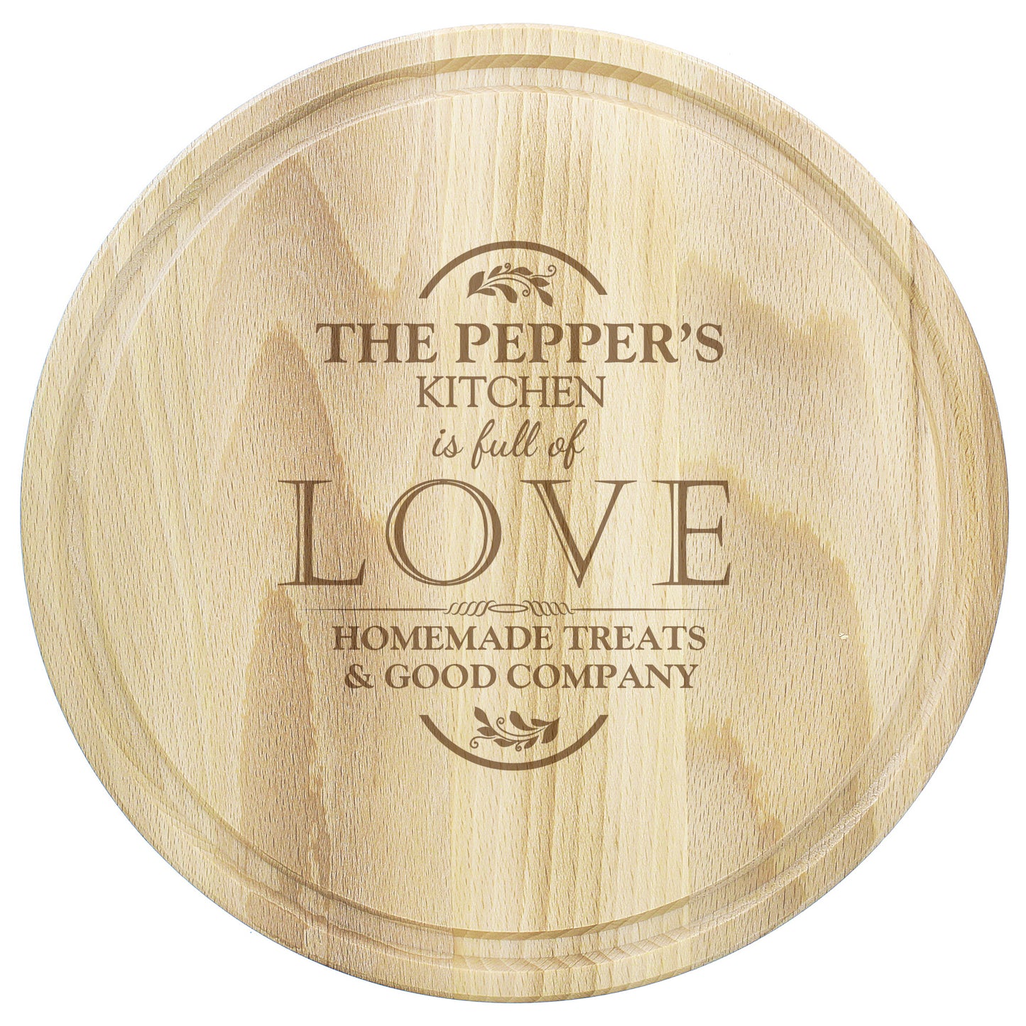 Personalised Full of Love Large Round Chopping Board - MK&JD Gifts