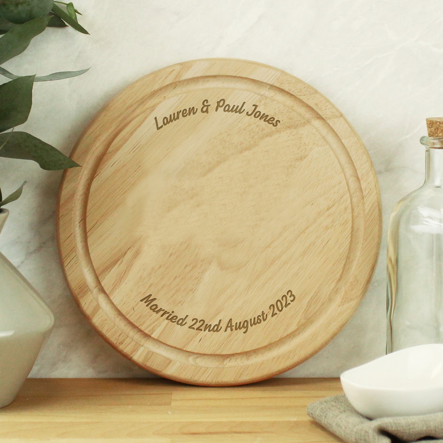 Personalised Plain Round Chopping Board - MK&JD Gifts