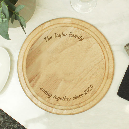 Personalised Plain Round Chopping Board - MK&JD Gifts