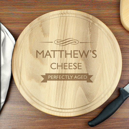 Personalised Perfectly Aged Round Chopping Board - MK&JD Gifts