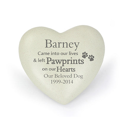 Personalised Pet Pawprints Heart Memorial - MK&JD Gifts