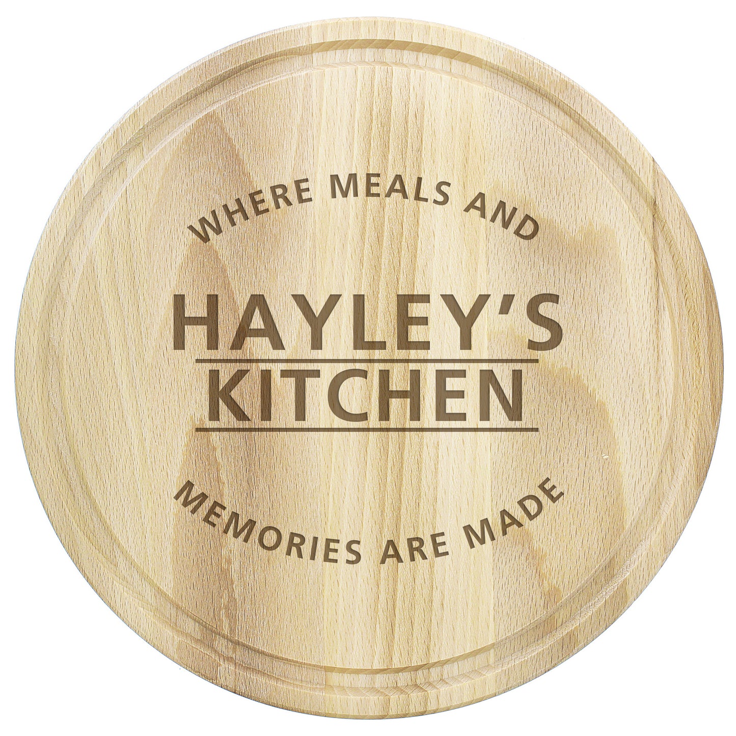 Personalised 'Meals and Memories' Round Chopping Board - MK&JD Gifts
