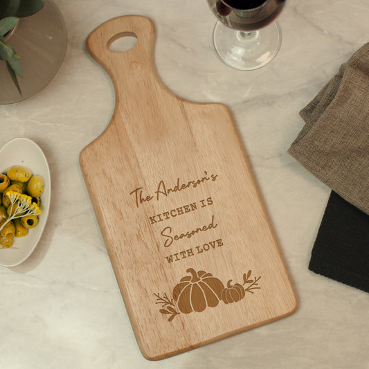 Personalised Pumpkin Paddle Chopping Board - MK&JD Gifts