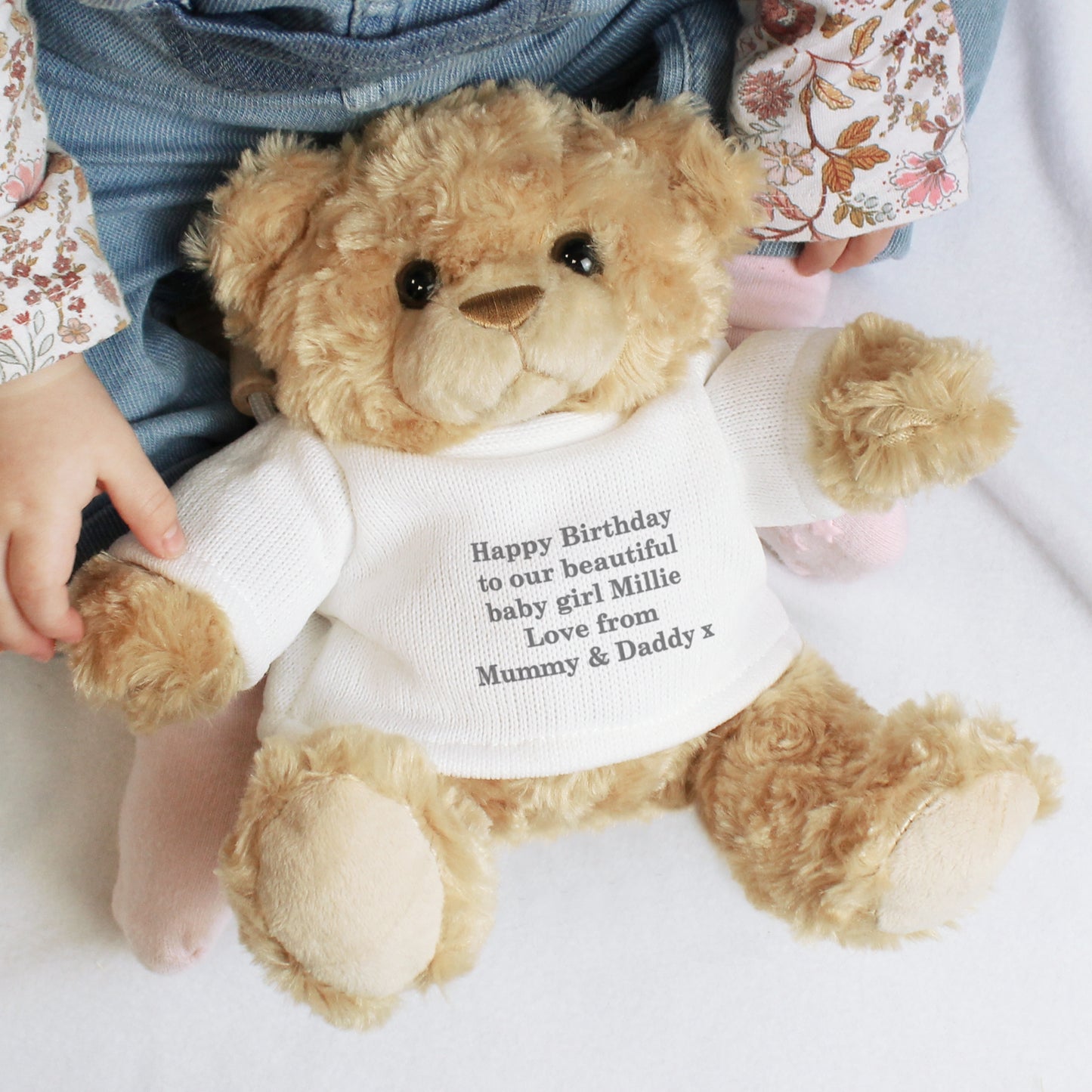 Personalised Message Teddy Bear - Grey - MK&JD Gifts