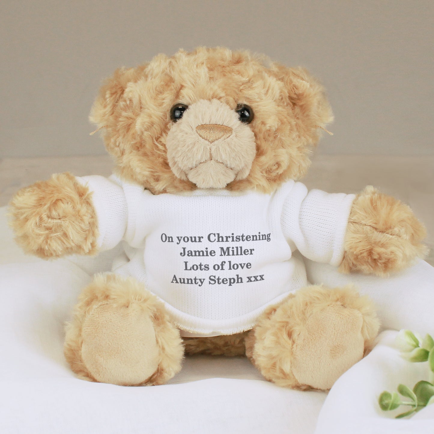 Personalised Message Teddy Bear - Grey - MK&JD Gifts