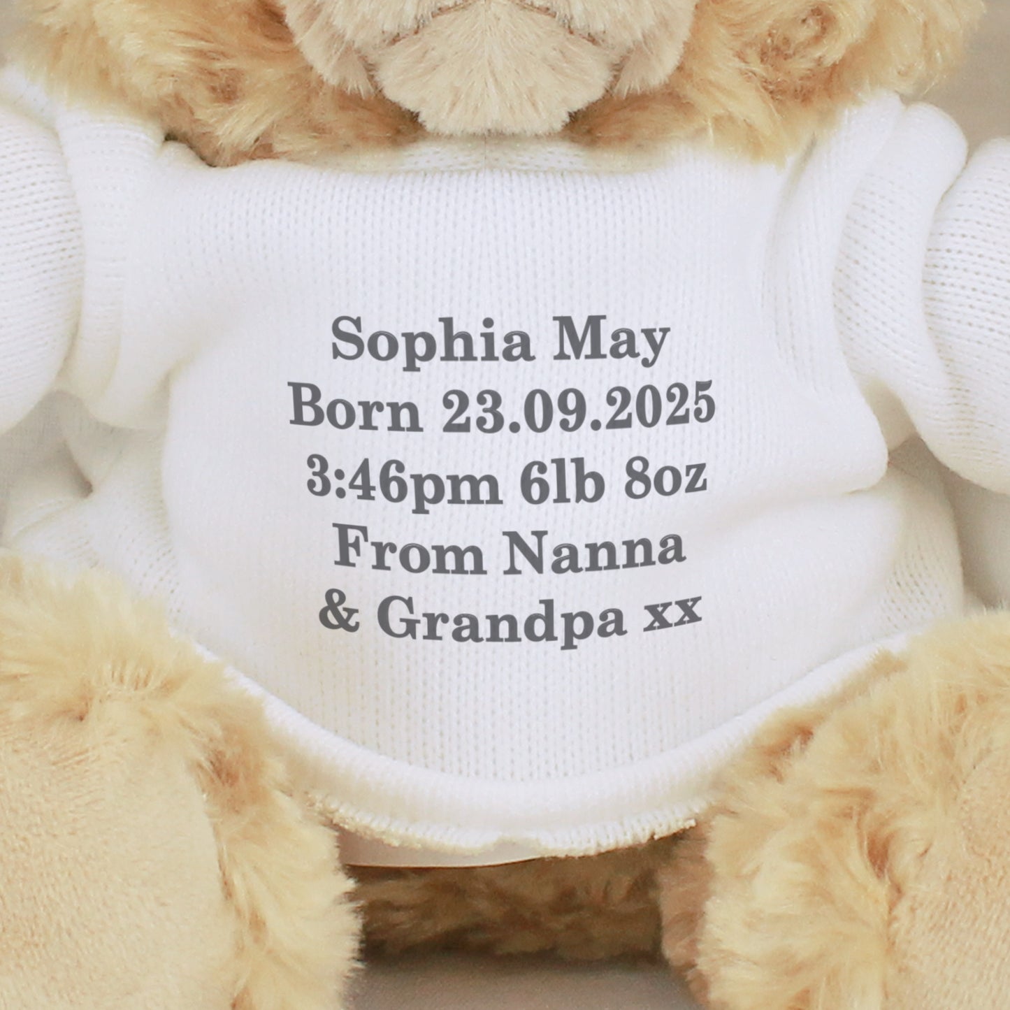 Personalised Message Teddy Bear - Grey - MK&JD Gifts