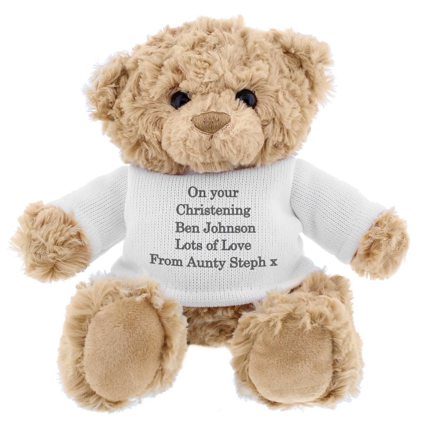 Personalised Message Teddy Bear - Grey - MK&JD Gifts