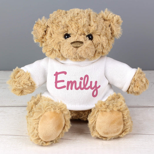 Personalised Pink Name Only Teddy Bear - MK&JD Gifts
