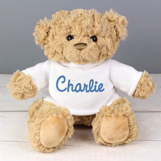 Personalised Blue Name Only Teddy Bear - MK&JD Gifts