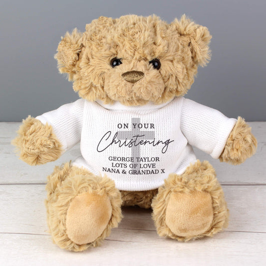 Personalised On Your Christening Teddy Bear - MK&JD Gifts
