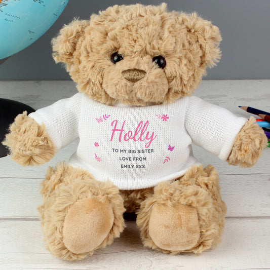 Personalised Pink Name & Message Teddy Bear - MK&JD Gifts