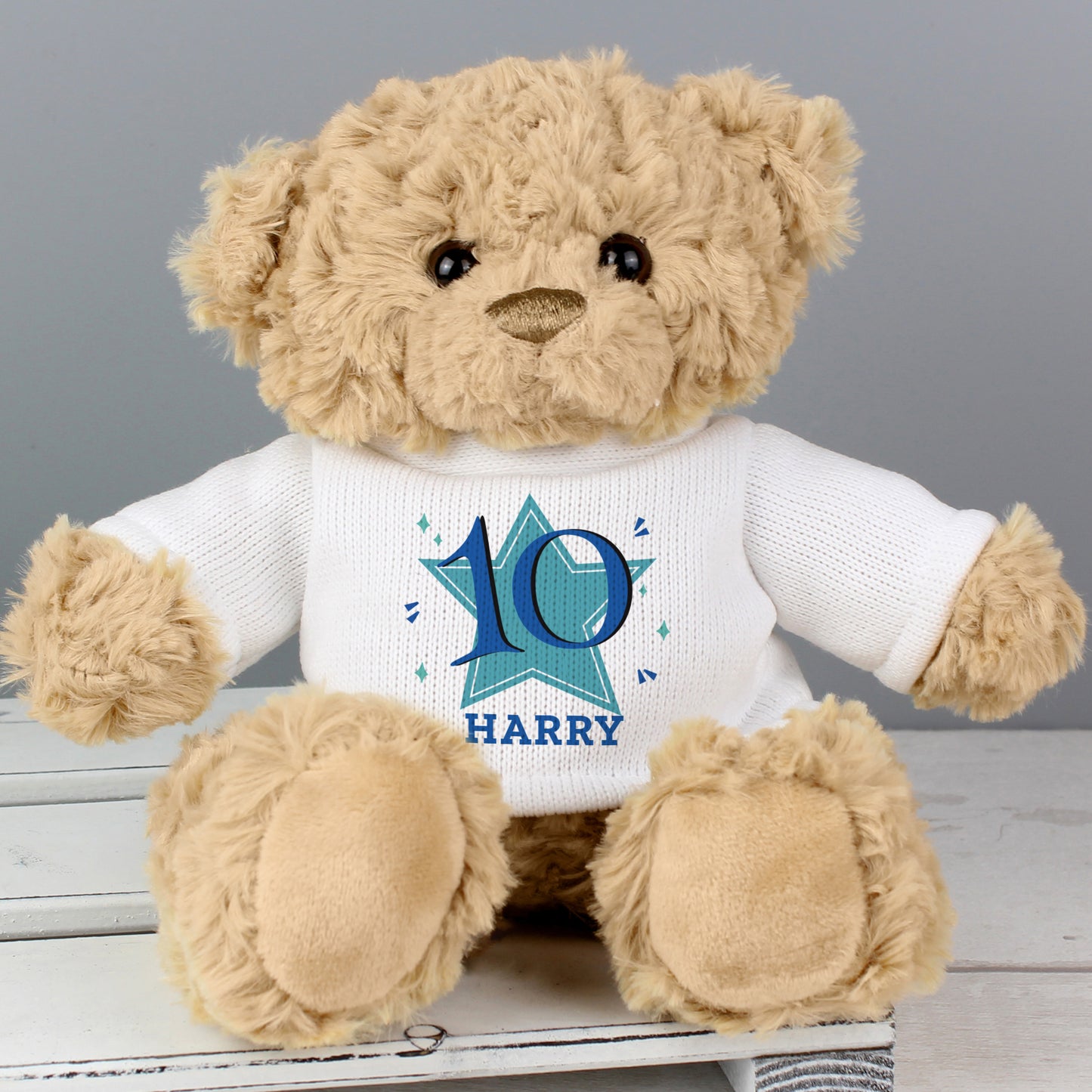 Personalised Blue Big Age Teddy Bear - MK&JD Gifts