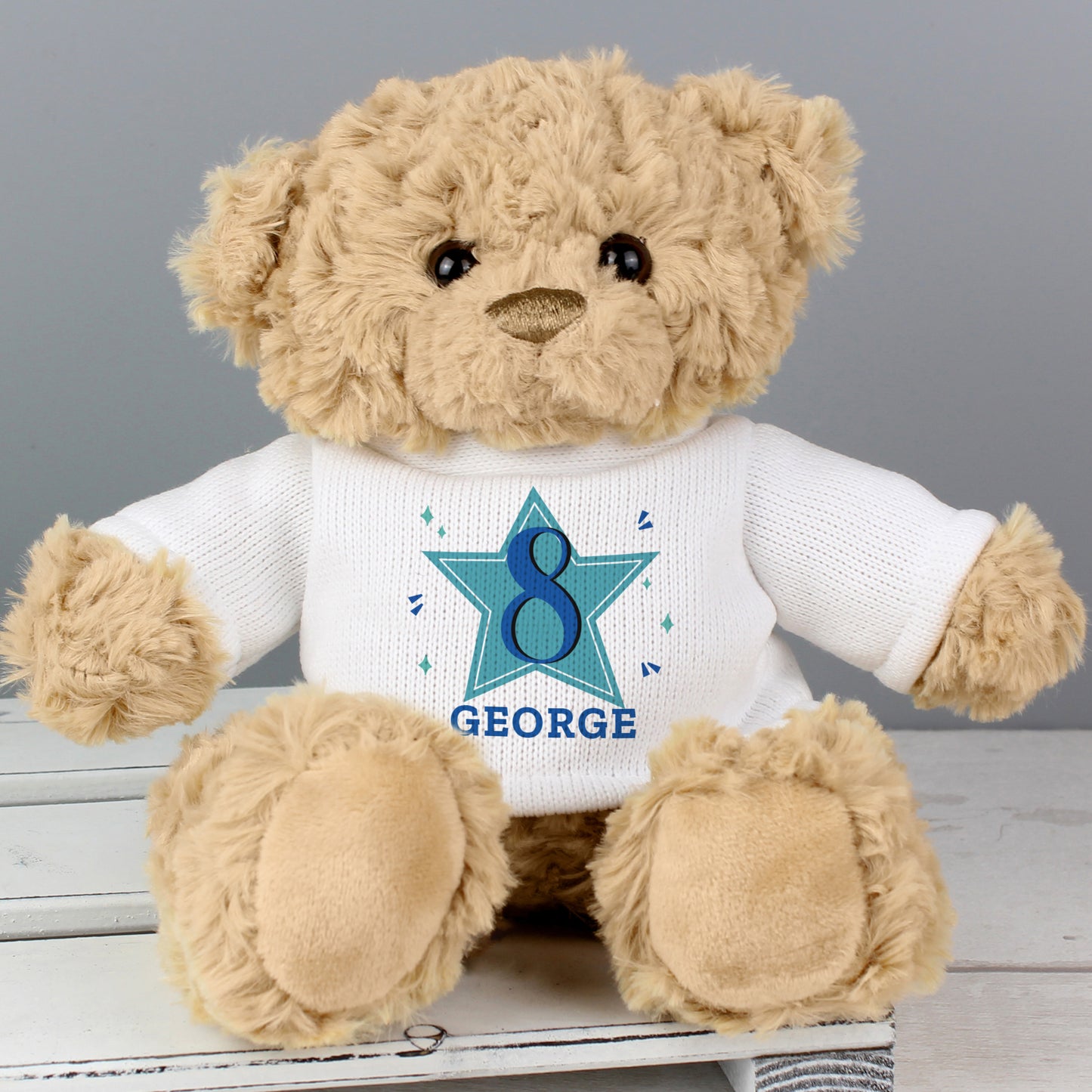 Personalised Blue Big Age Teddy Bear - MK&JD Gifts